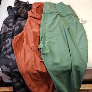 Green, Rust, and Camouflage Leggings Set